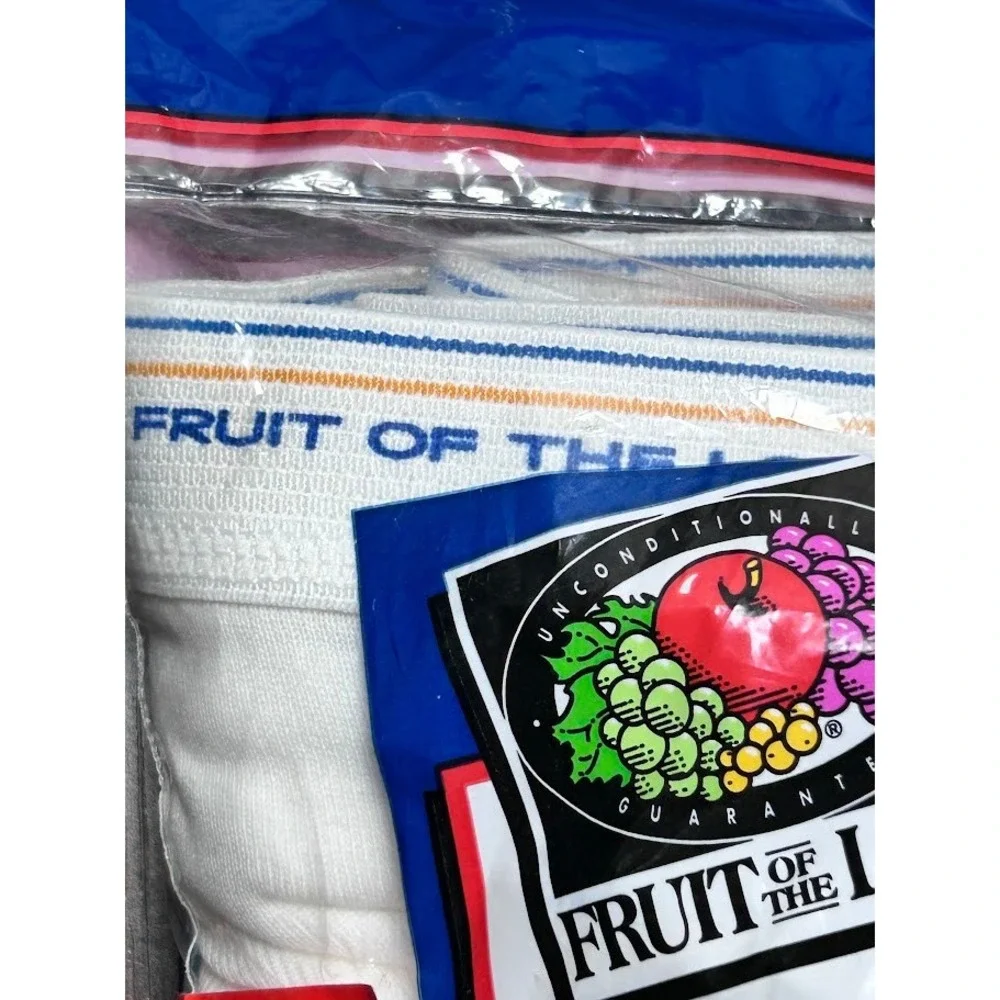 VTG 1996 Fruit of the Loom Mens Briefs 6 Pack Large 38-40 NOS Yellow Blue Stripe